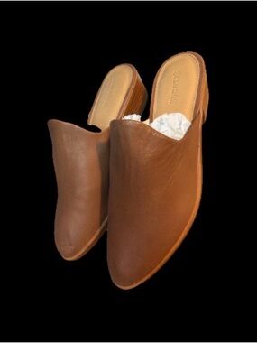 Soludos Women's Brown Leather Slip-On Mules